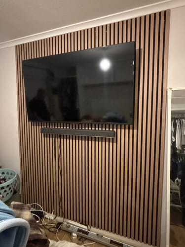 Customer photo review of Premium Acoustic Slatted Wall Panel (Multiple Colours)