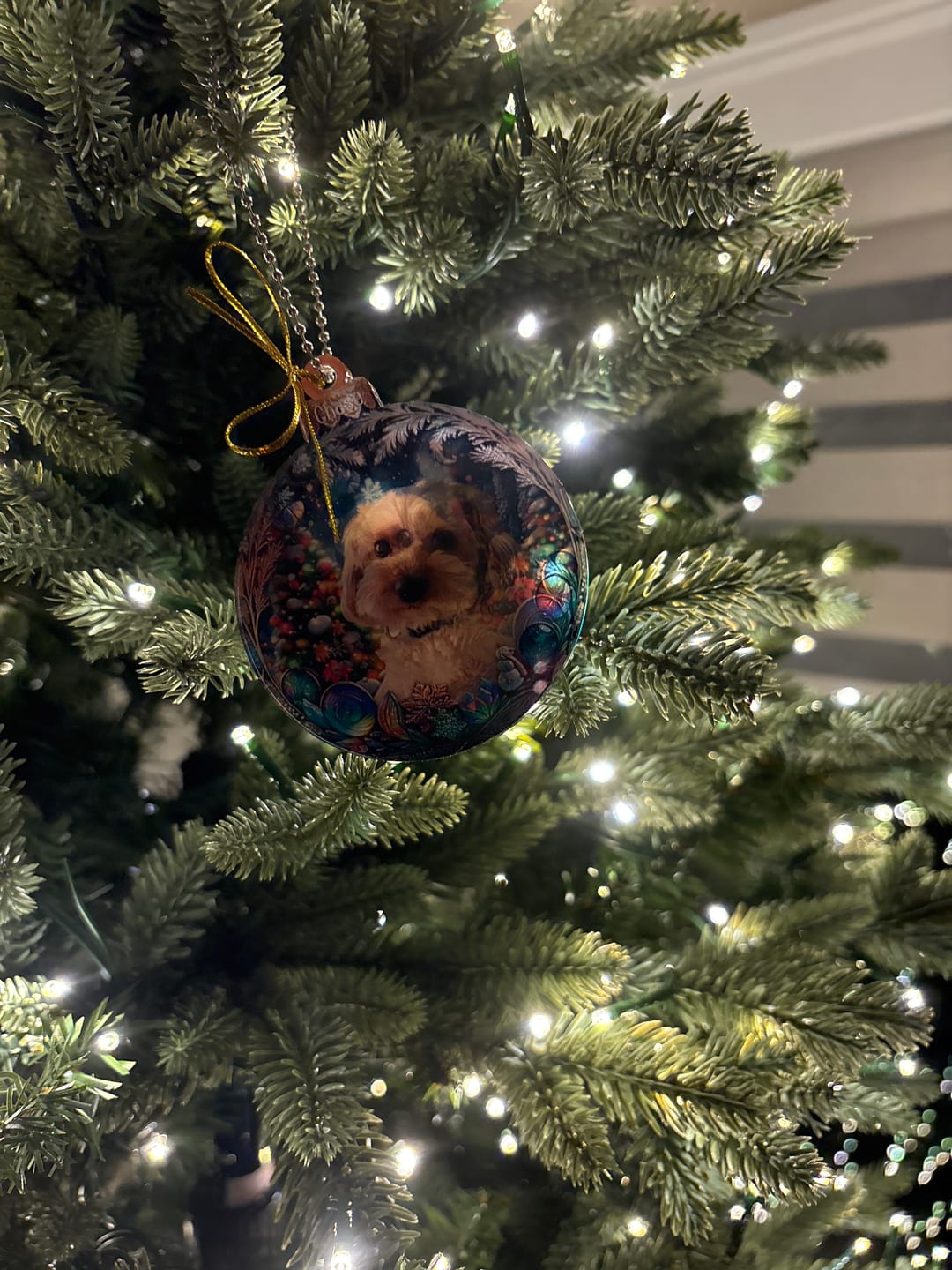 Customer photo review of Custom Photo Pets Make Our Lives Whole - Dog & Cat Personalized Ornament