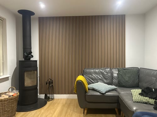 Customer photo review of Premium Acoustic Slatted Wall Panel (Multiple Colours)