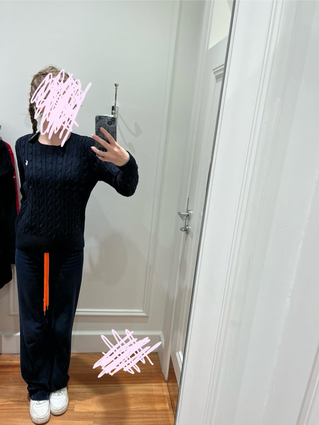 Customer photo review of Allegra Jogger Dark Navy / Neon Orange
