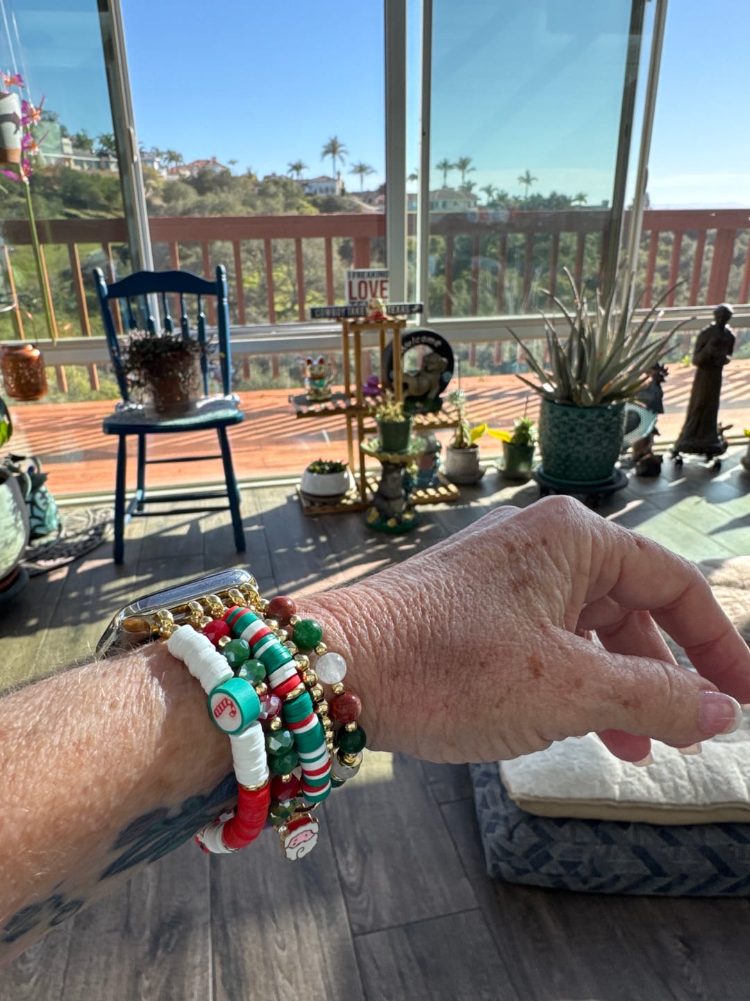 Customer photo review of Santa Sparkle Stretch Apple Watch Strap