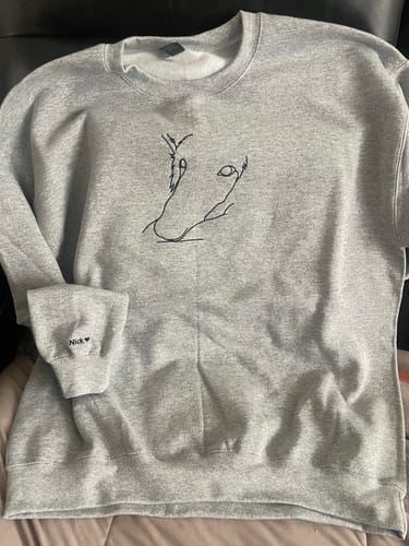 Customer photo review of Custom Embroidered Sweatshirt