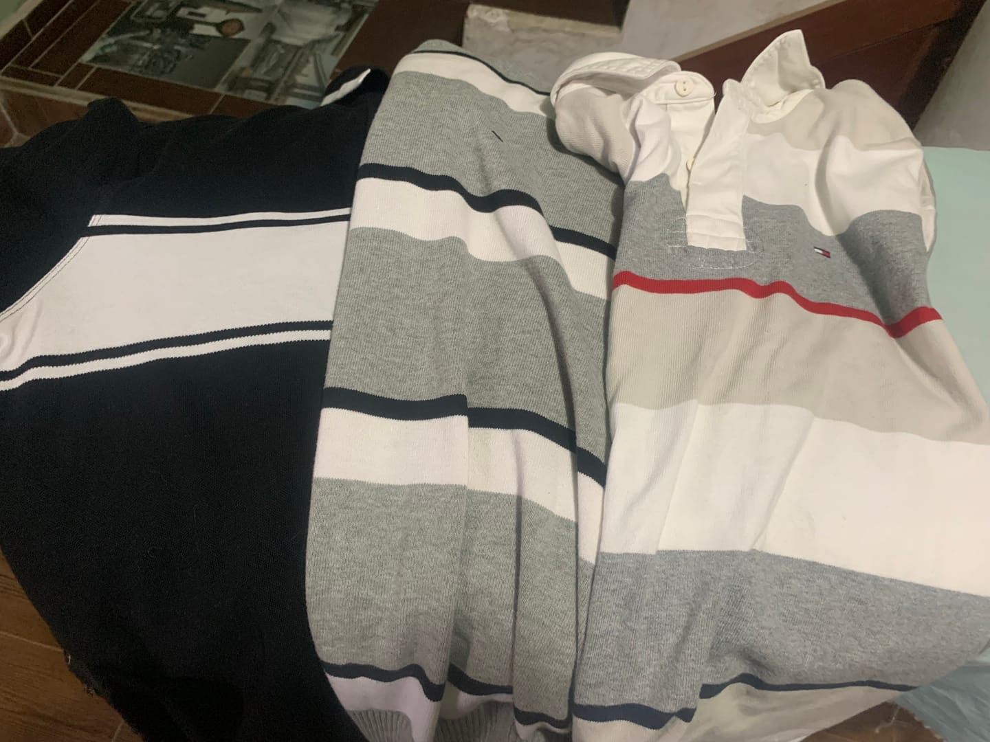 Customer photo review of Camisa Banana Republic Grande L Cuadros Azul