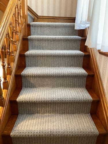 Customer photo review of Boloria Windsor Gray Stair Runner Carpet