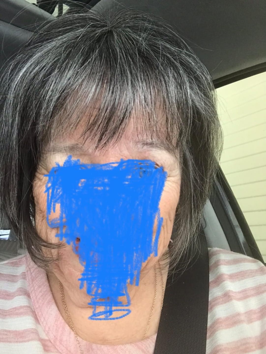 Customer photo review of Silver Gray Mono Top Human Hair Toppers for Women, 12-18 Inch