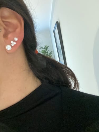 Customer photo review of Set di 3 paia di orecchini con zicorni
