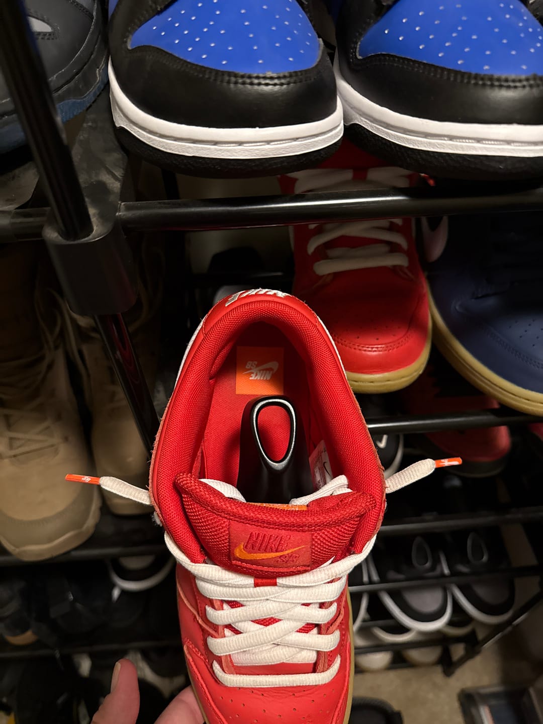 Customer photo review of Fresh Flow Shoe Trees - Extend the Life of Sneakers, Shoes & Boots - Red & Blue