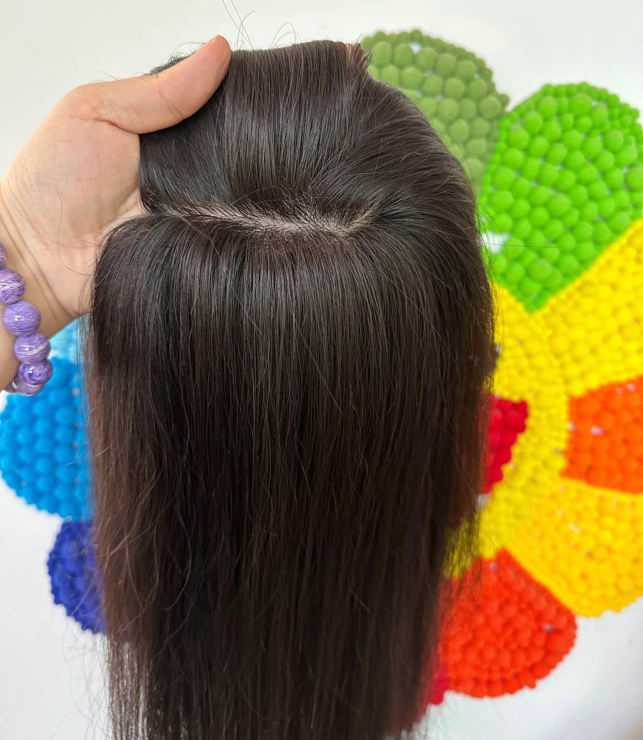 Customer photo review of Human Hair Topper 15*16cm Base All Shades