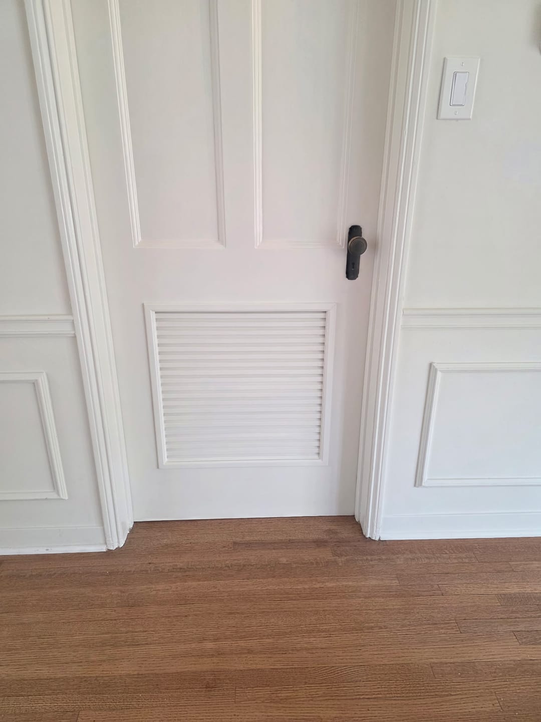Customer photo review of Chevron Basswood Door Louver Kit