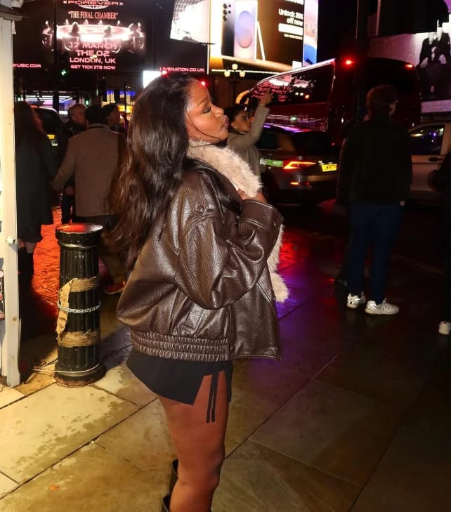 Customer photo review of Francesca Faux Leather Jacket with Detachable Fur Collar
