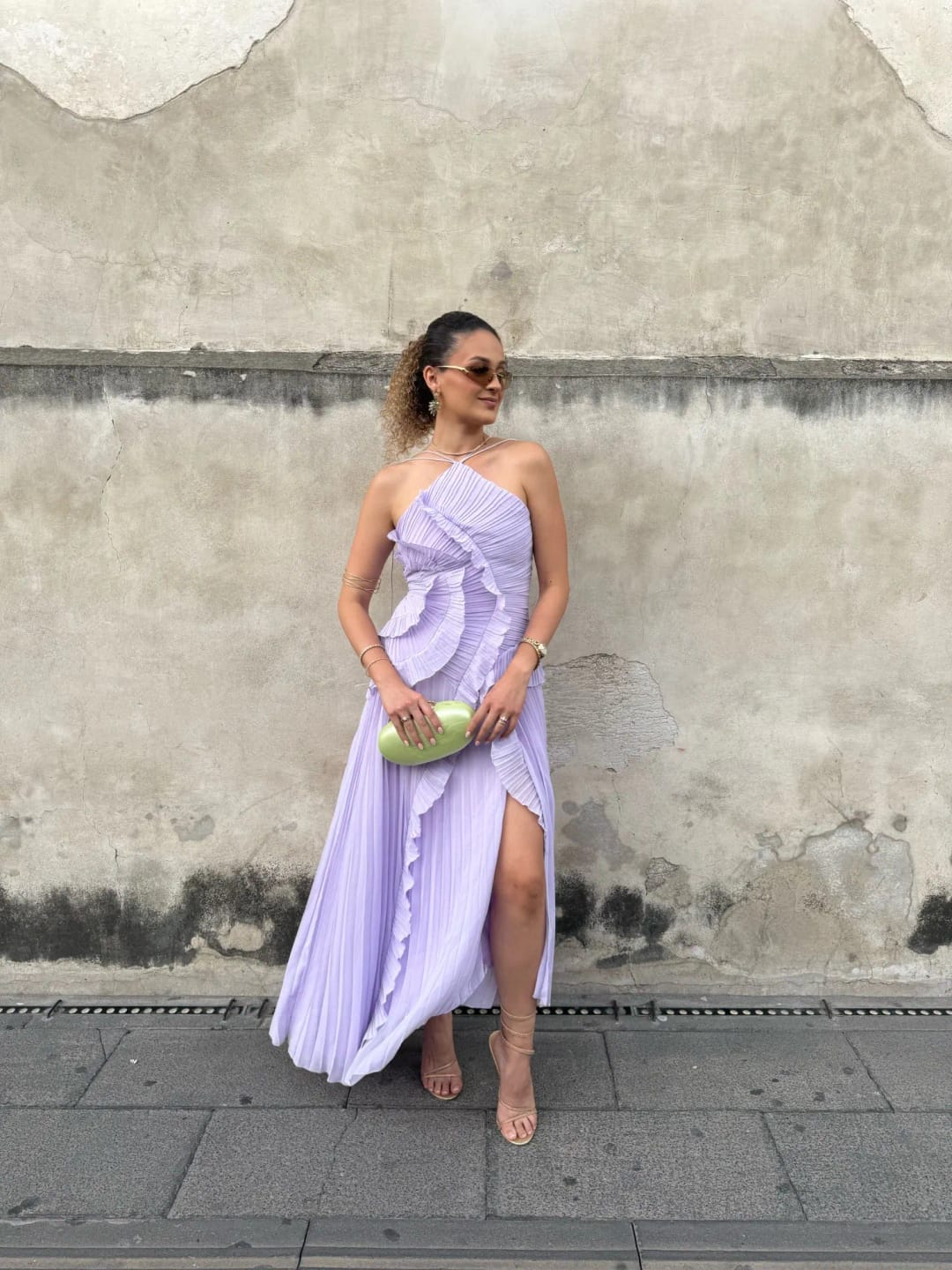 Customer photo review of Ruffa Halter Strap Ruffled Tule Dress