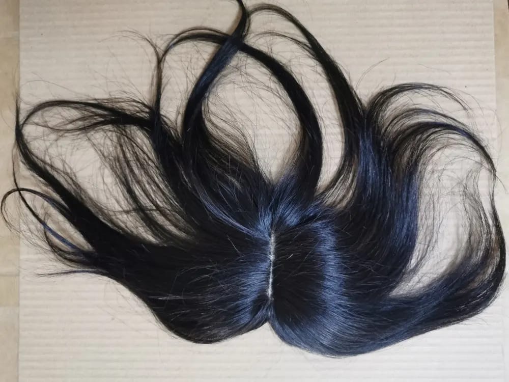 Customer photo review of Susan ︳Human Hair Topper With Bang For Women, 6-20", 10*12cm Base All Shades