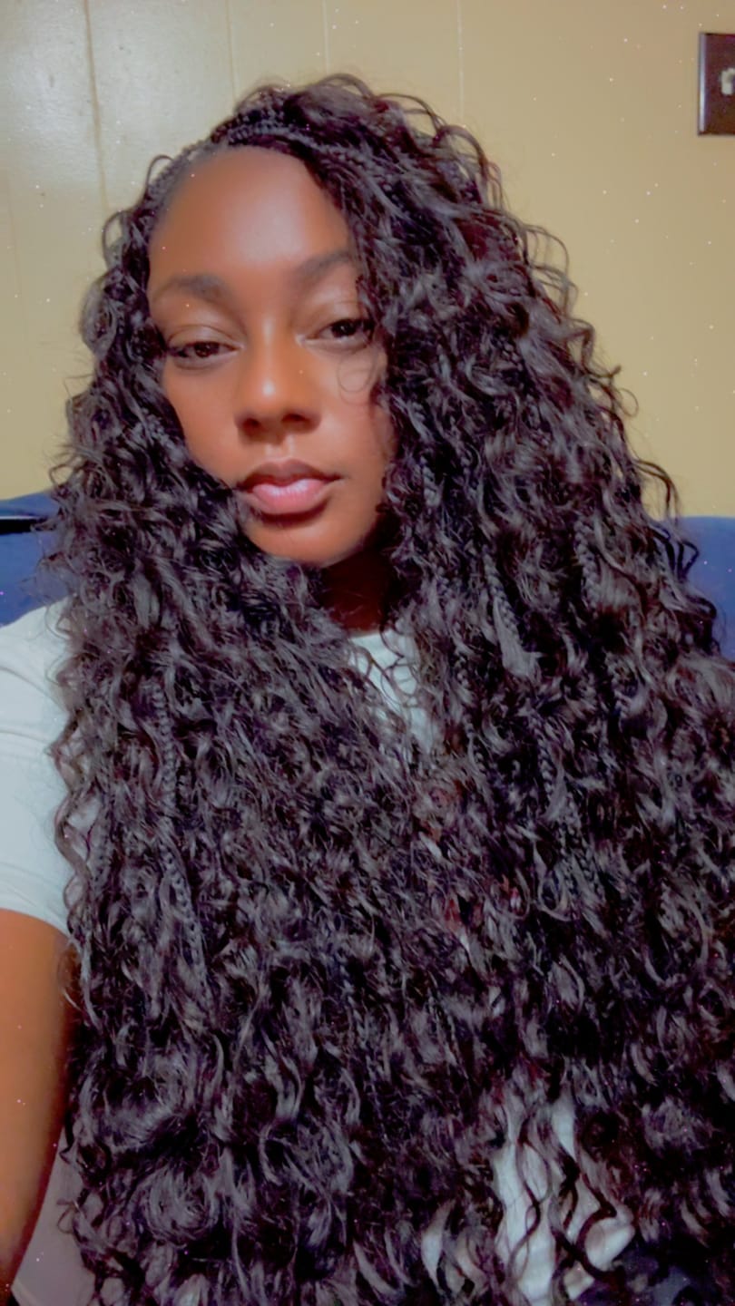 Customer photo review of Double Drawn Burmese Loose Deep Wave Human Braiding Hair