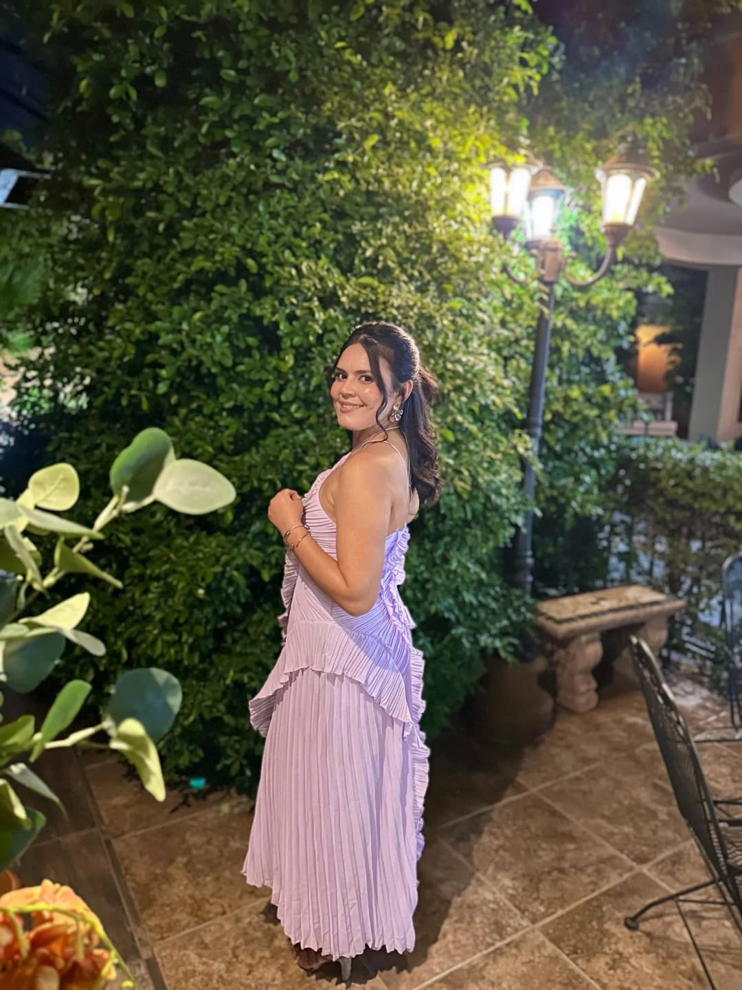 Customer photo review of Ruffa Halter Strap Ruffled Tule Dress