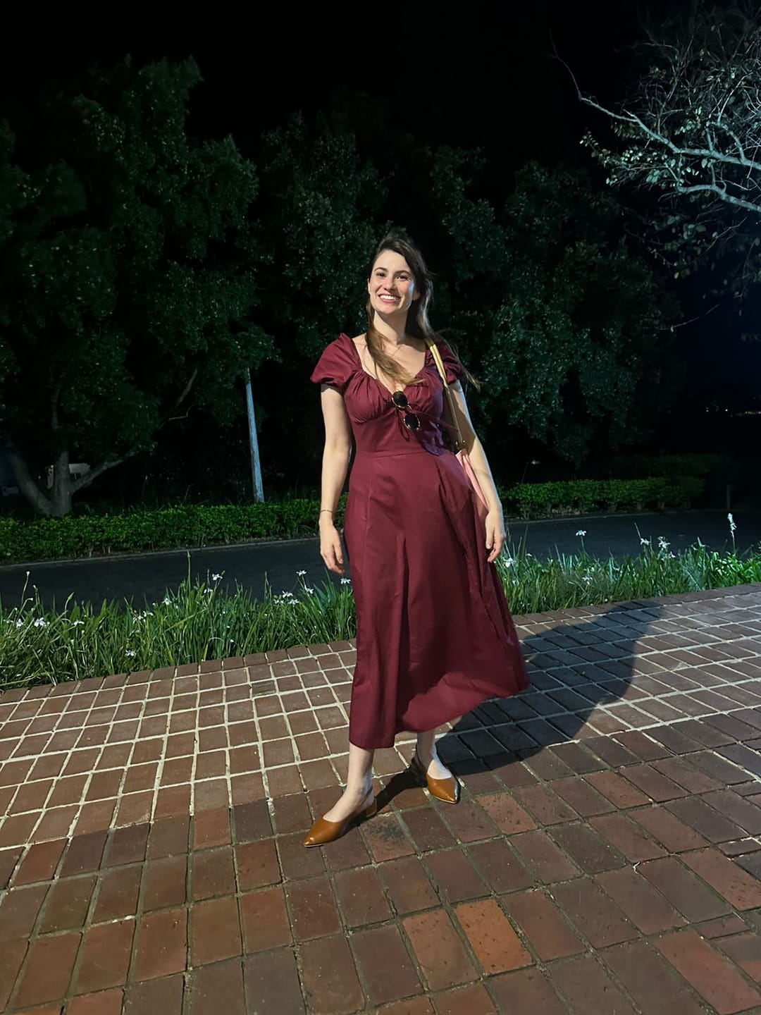 Customer photo review of Myrah Cherry Red Midi Sundress