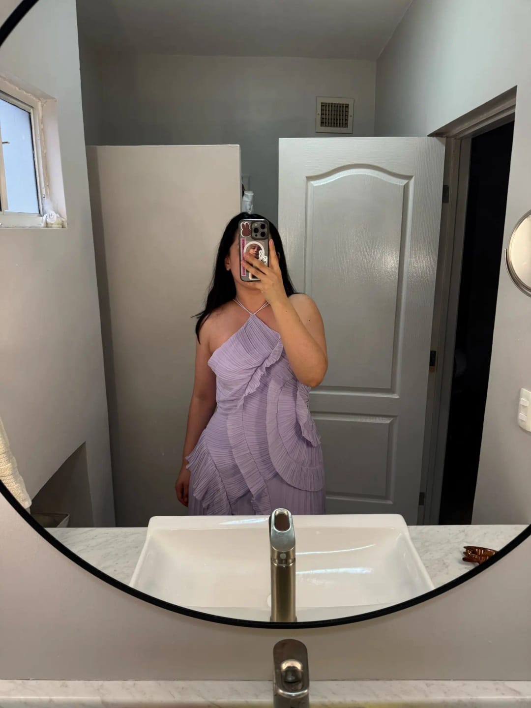 Customer photo review of Ruffa Halter Strap Ruffled Tule Dress