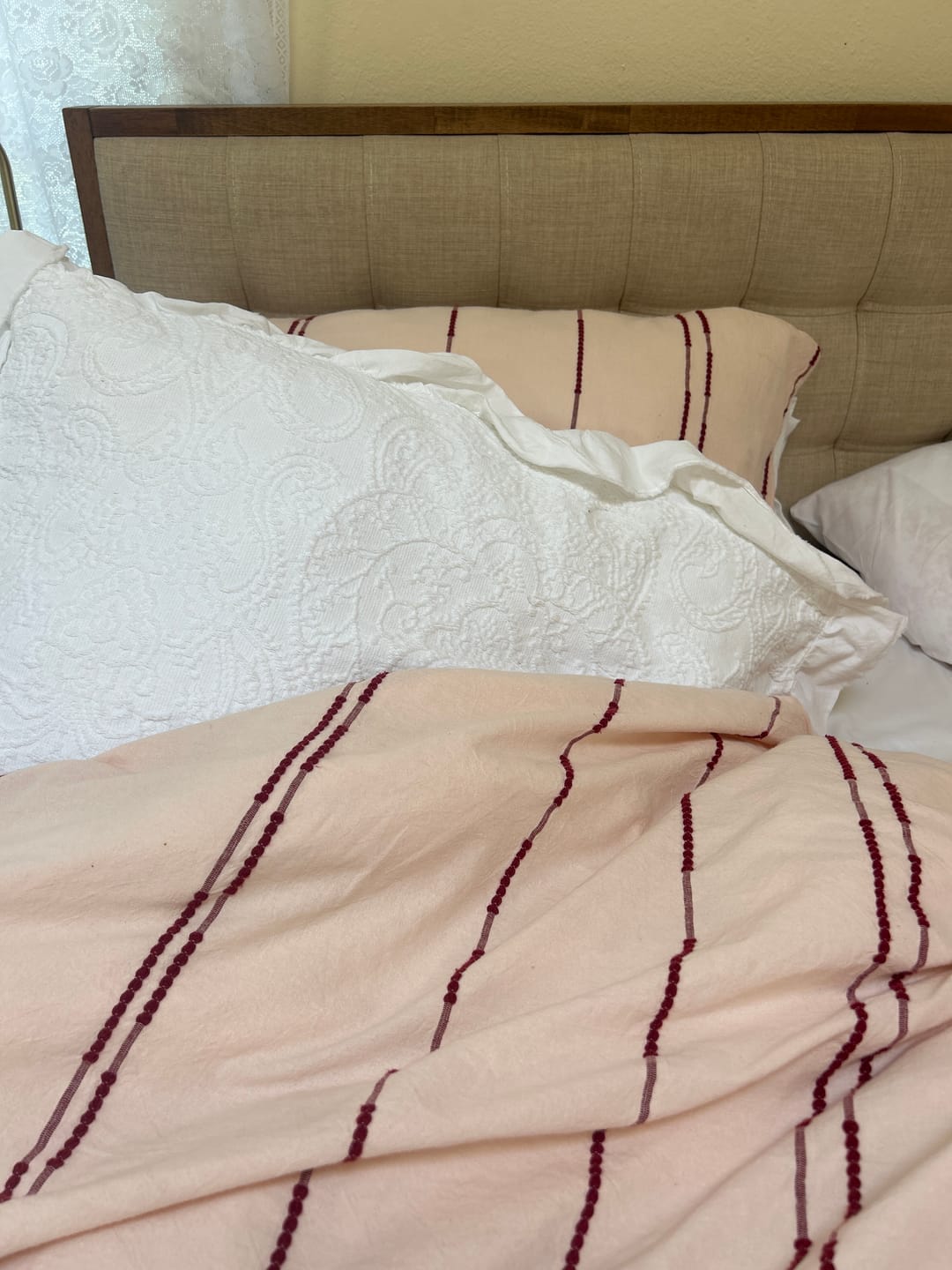 Customer photo review of Sunset Striped Jacquard Duvet Cover