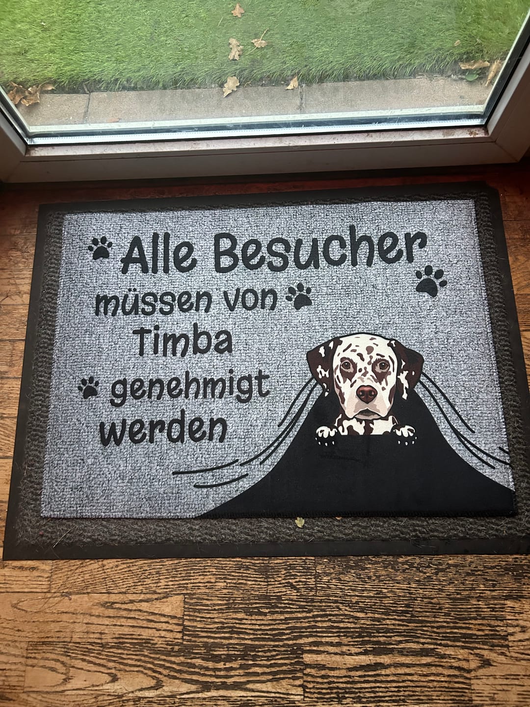 Customer photo review of Besuch genehmigt - Individuelle Fußmatte