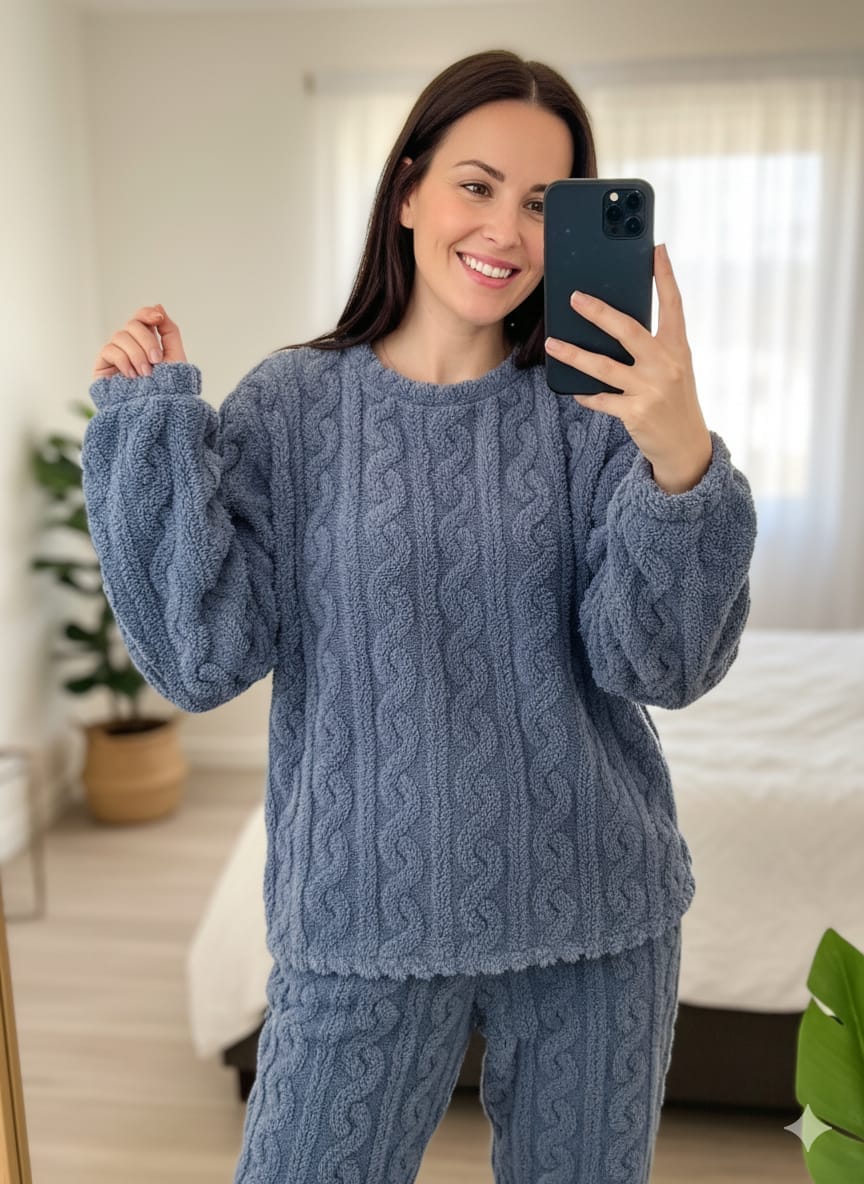 Customer photo review of CozyDelora™ | Set Pigiama Premium