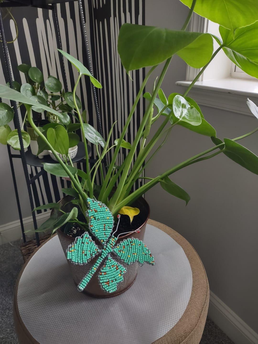 Customer photo review of Beaded Butterfly Recycled Wire Sculpture - Aqua