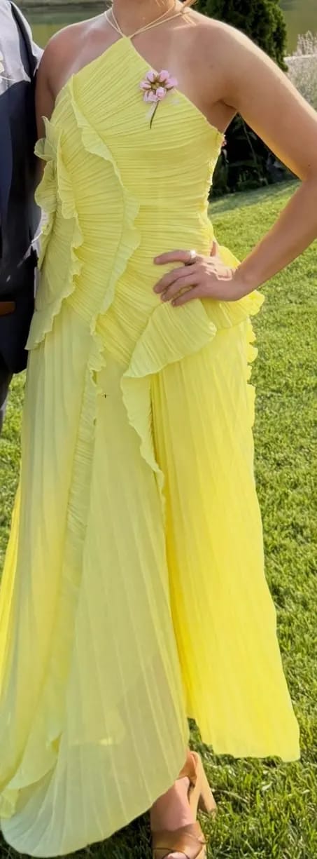 Customer photo review of Ruffa Halter Strap Ruffled Tule Dress