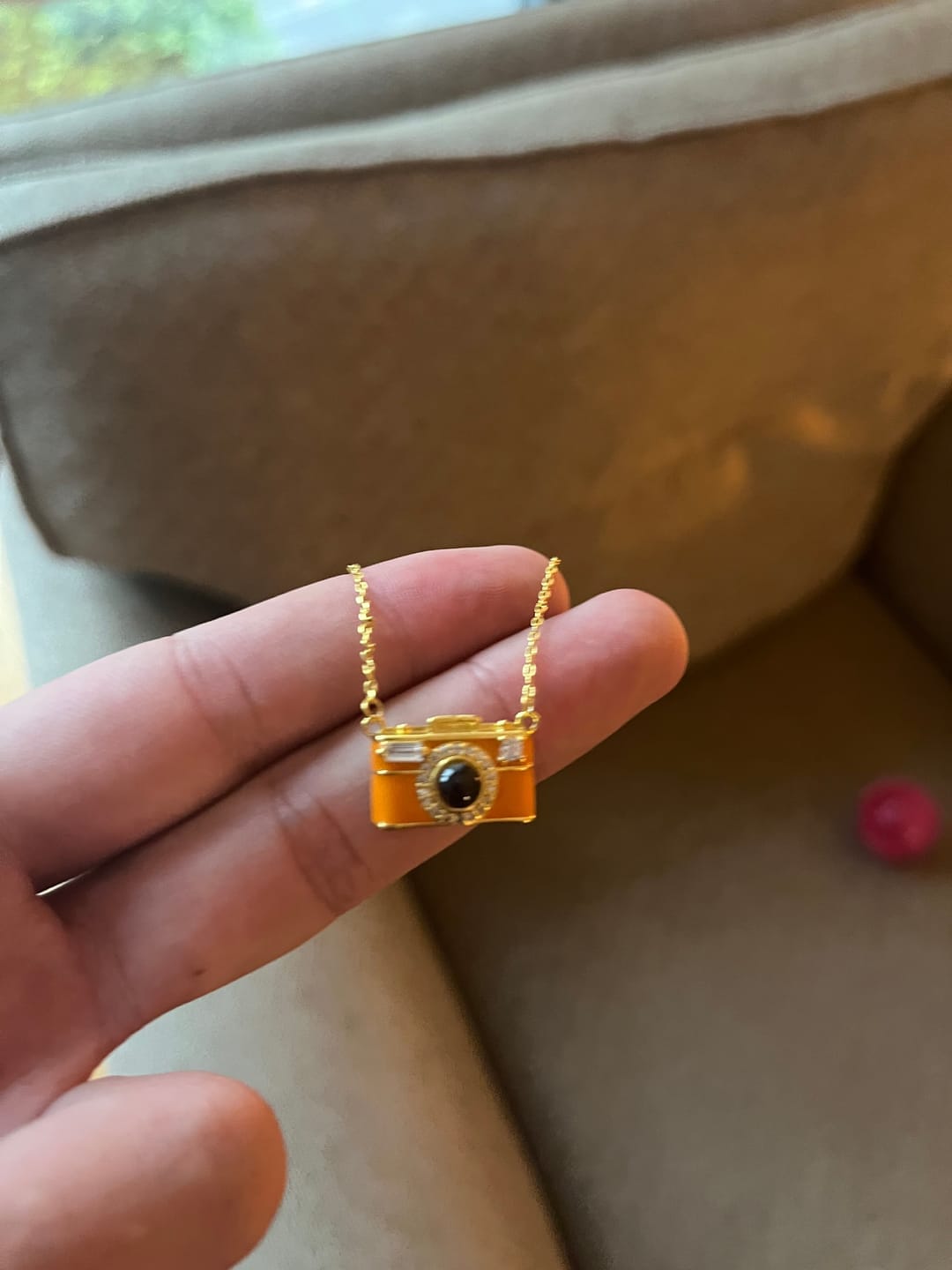 Customer photo review of Custom Camera Projection Necklace