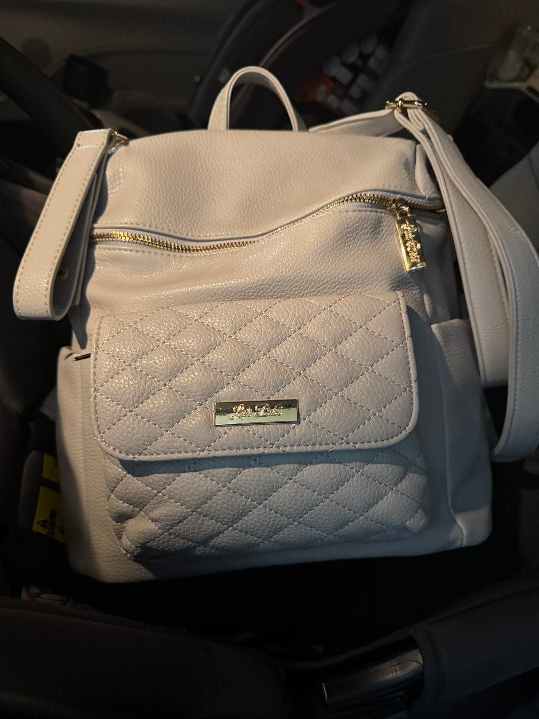 Customer photo review of Petit Diaper Bag Stone Grey