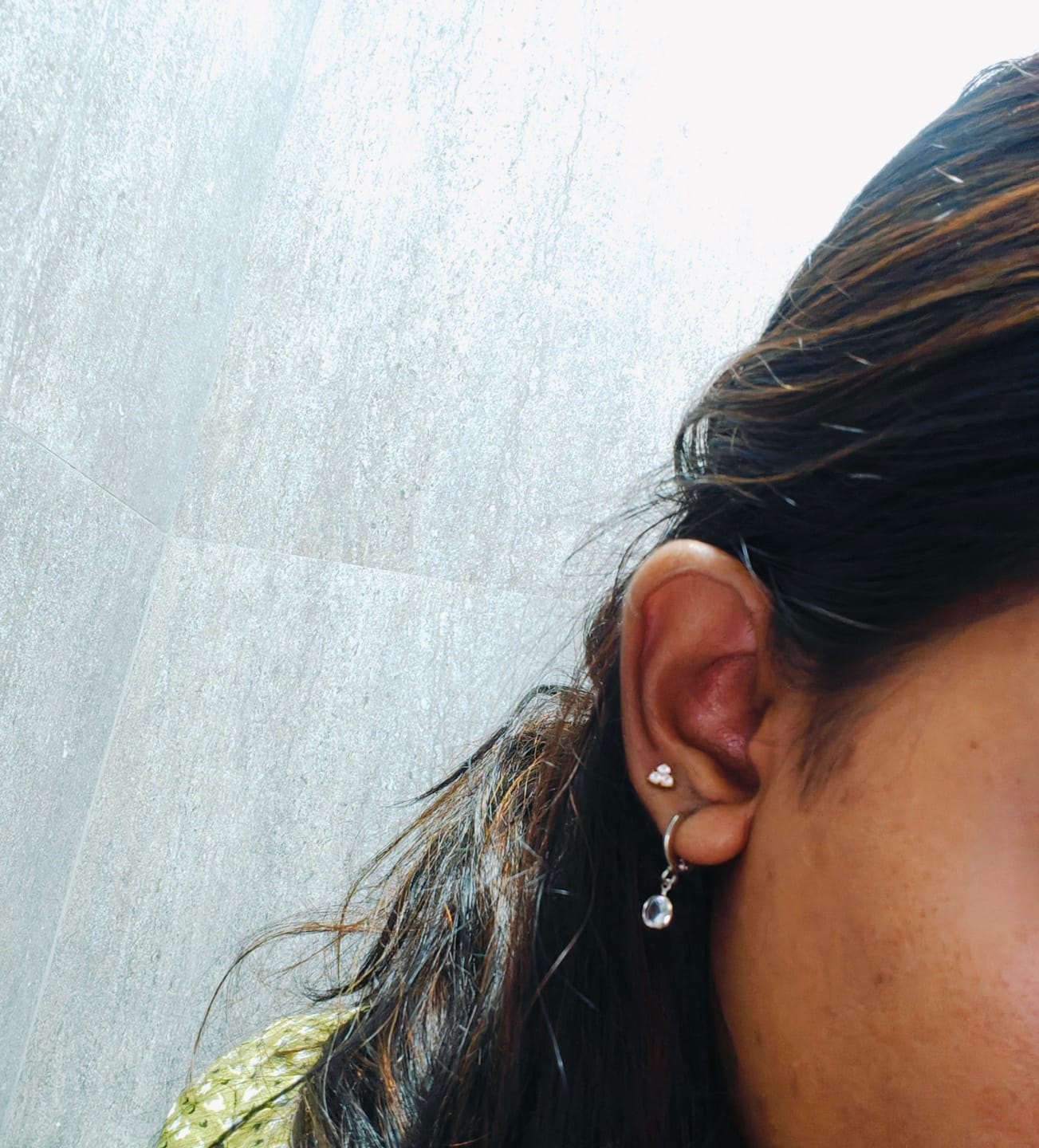 Customer photo review of Trinal Solitaire Stud Earrings