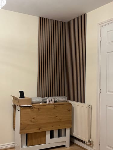 Customer photo review of Premium Acoustic Slatted Wall Panel (Multiple Colours)