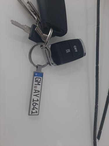 Customer photo review of Kennzeichen Schlüsselanhänger Mini Nummernschild Metall