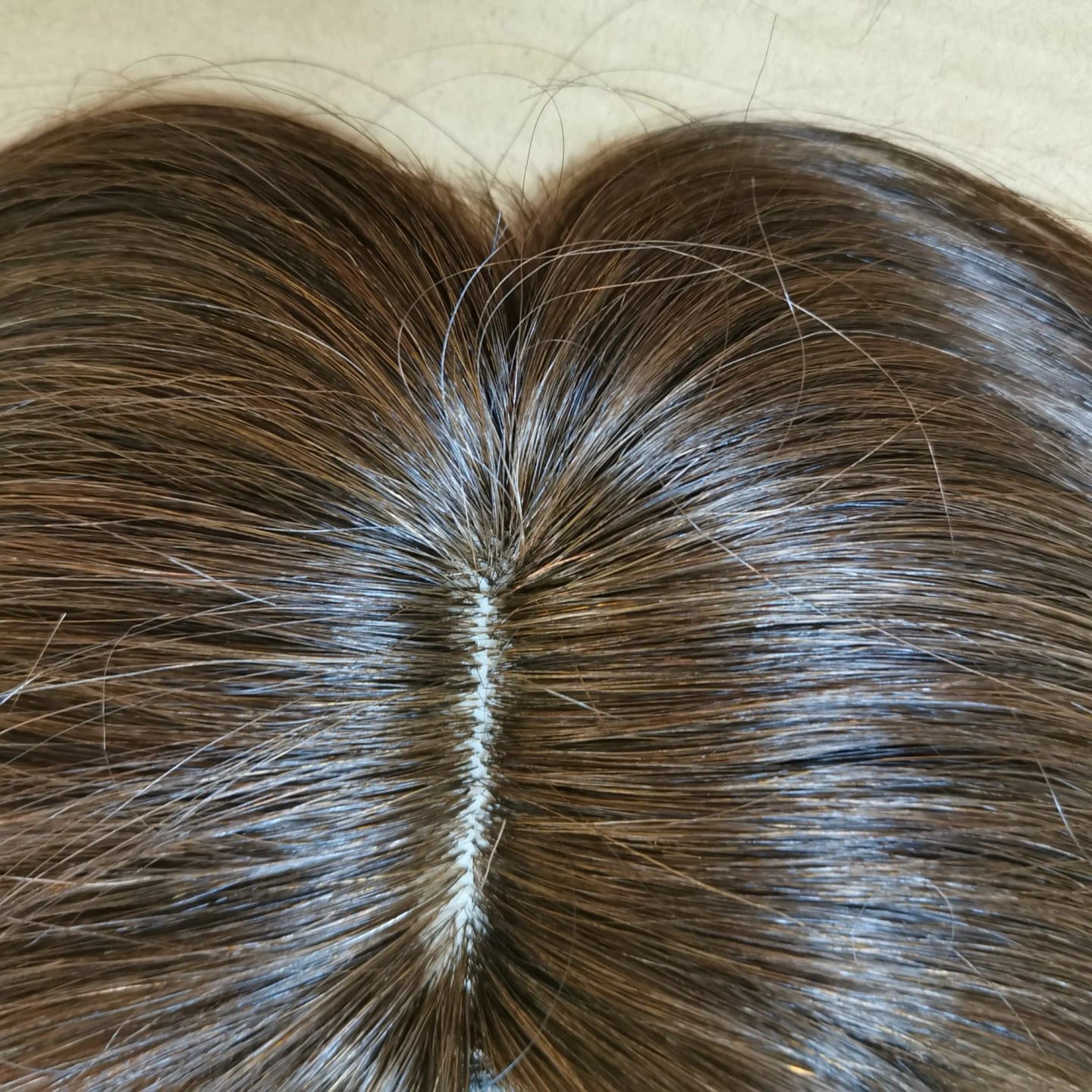 Customer photo review of Susan ︳Human Hair Topper With Bang For Women, 6-20", 10*12cm Base All Shades