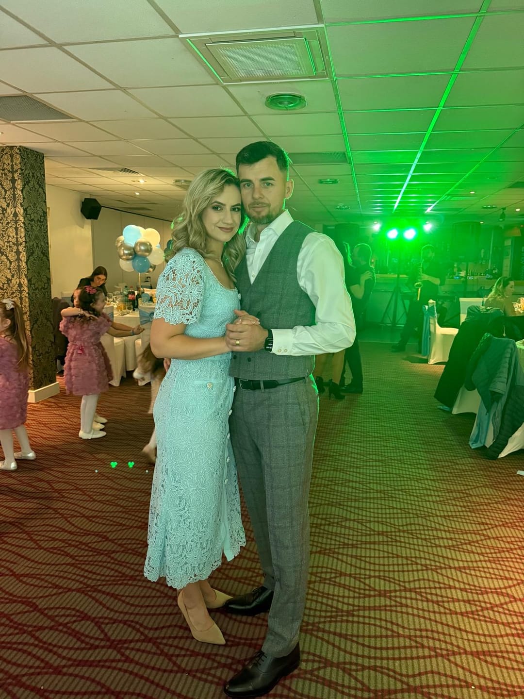 Customer photo review of Delicate Azure Lace Midi Dress - Baby Blue