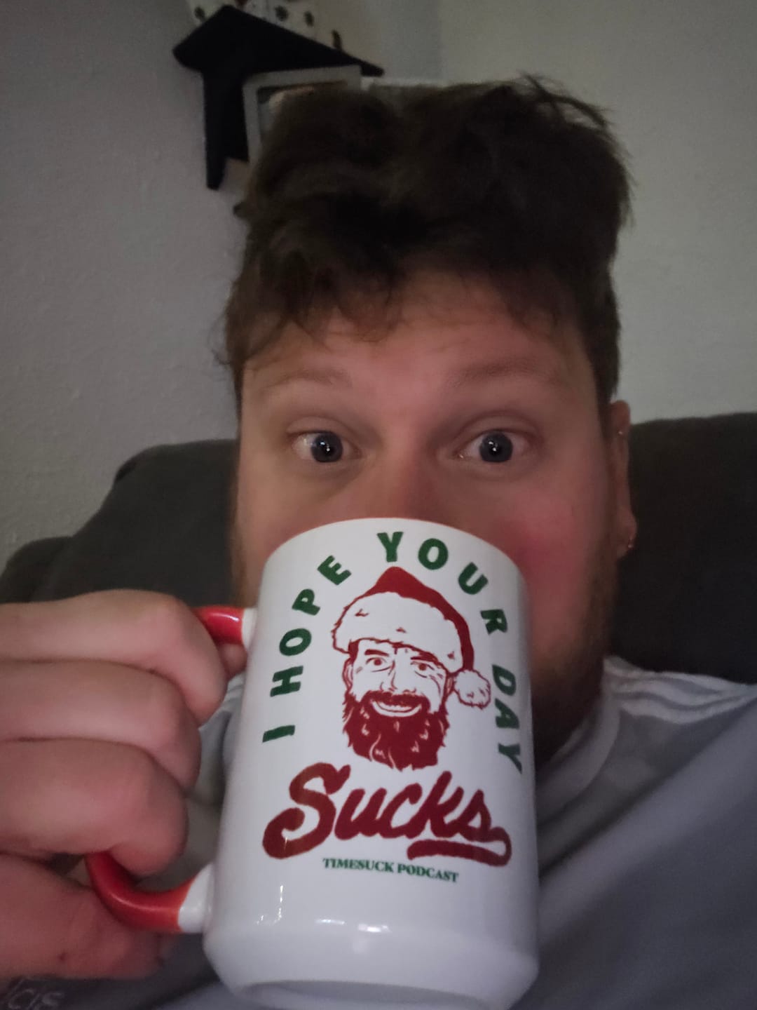 Customer photo review of Sucky Holiday Mug 2025