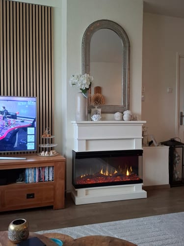 Jan R. review of EVIQ Elektrische sfeerhaard 3D Platina 36″ inch – 91 cm image 1 out of 1