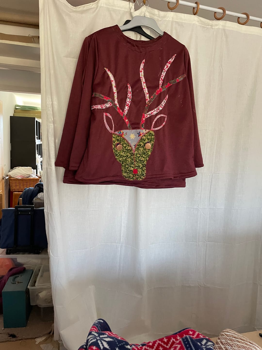 Customer photo review of Wine Melange Sweatshirt Fabric