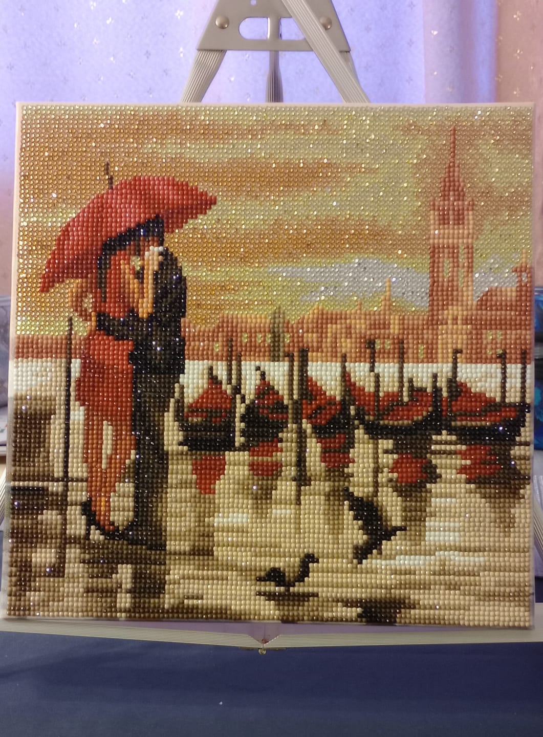 Customer photo review of "Meet Me In Venice" Crystal Art Canvas Kit 30x30cm
