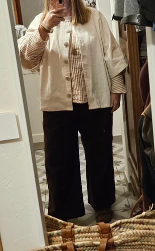 Customer photo review of Pantalon Nestor - Coton/lin chocolat