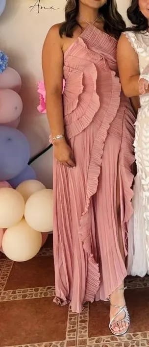 Customer photo review of Ruffa Halter Strap Ruffled Tule Dress
