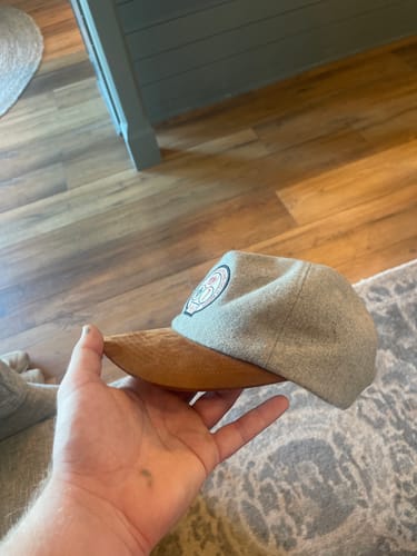 Customer photo review of Big Flat Bill Unstructured Felt Suede Hat