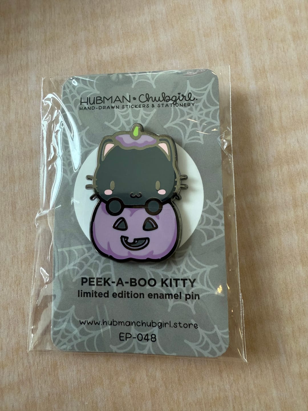 Customer photo review of Peek-A-Boo Kitty Pin