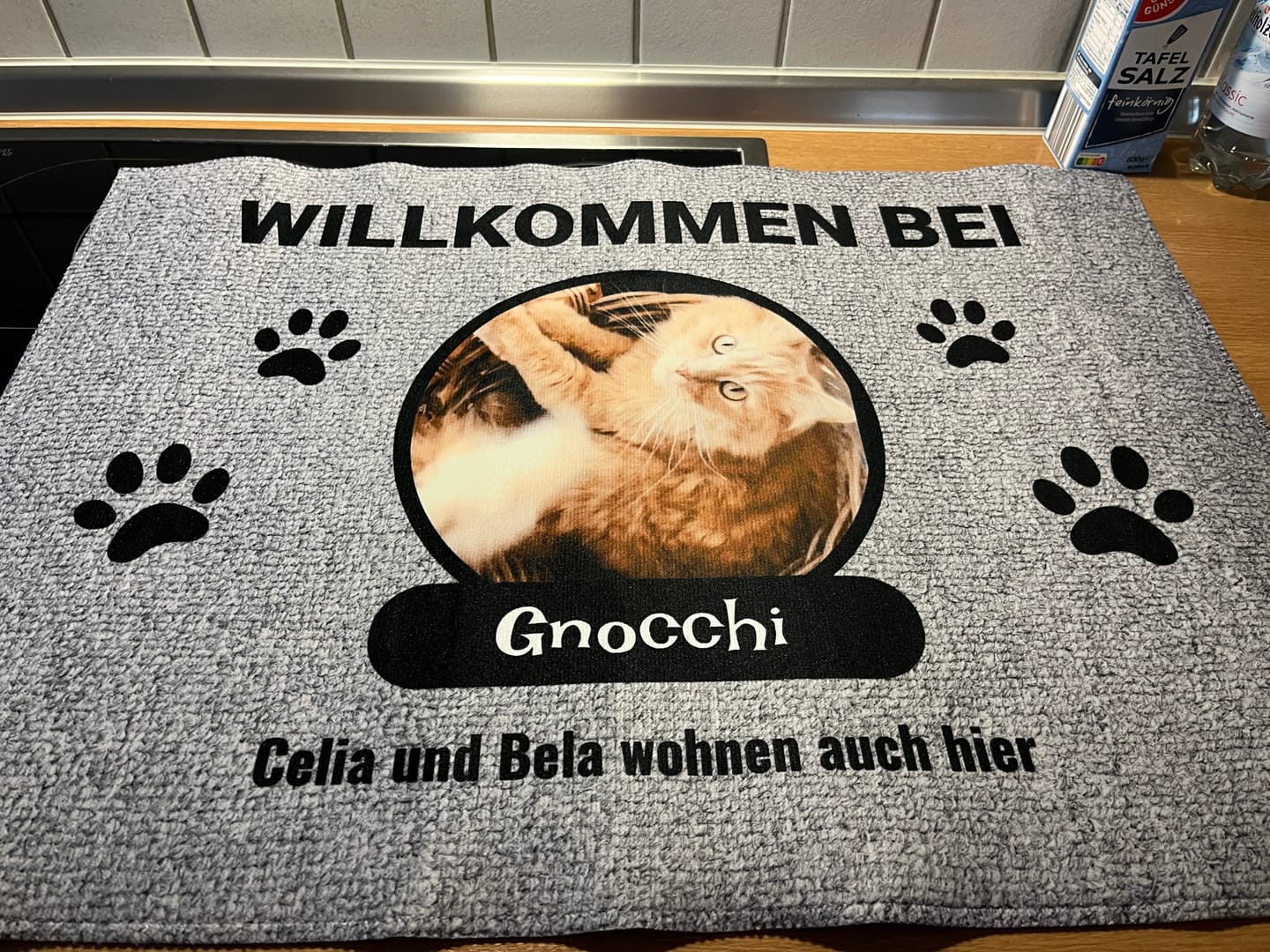 Customer photo review of Foto mit Namensschild - Individuelle Fußmatte