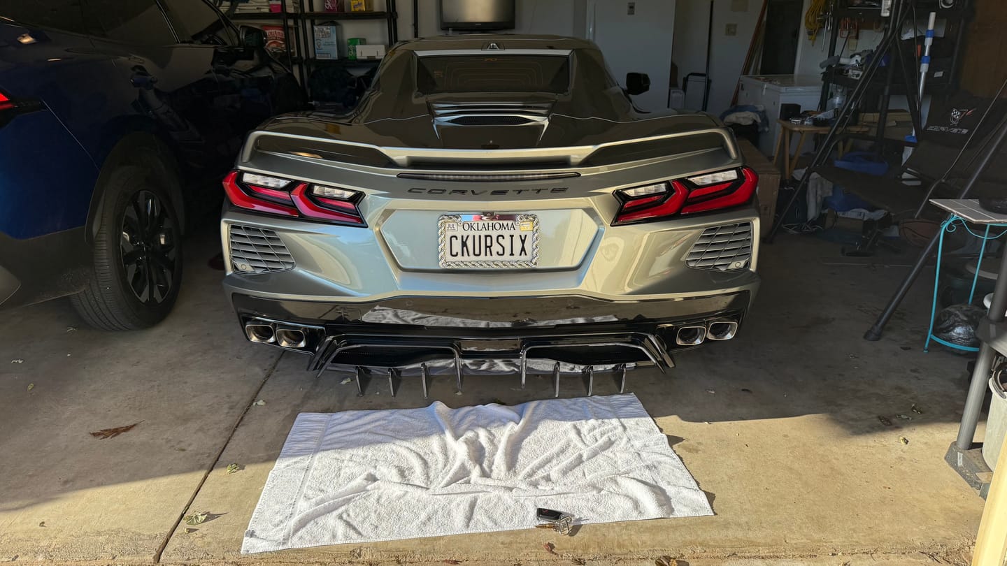 Customer photo review of Corvette C8 Rear Bumper Add-On Diffuser Splitter Lip