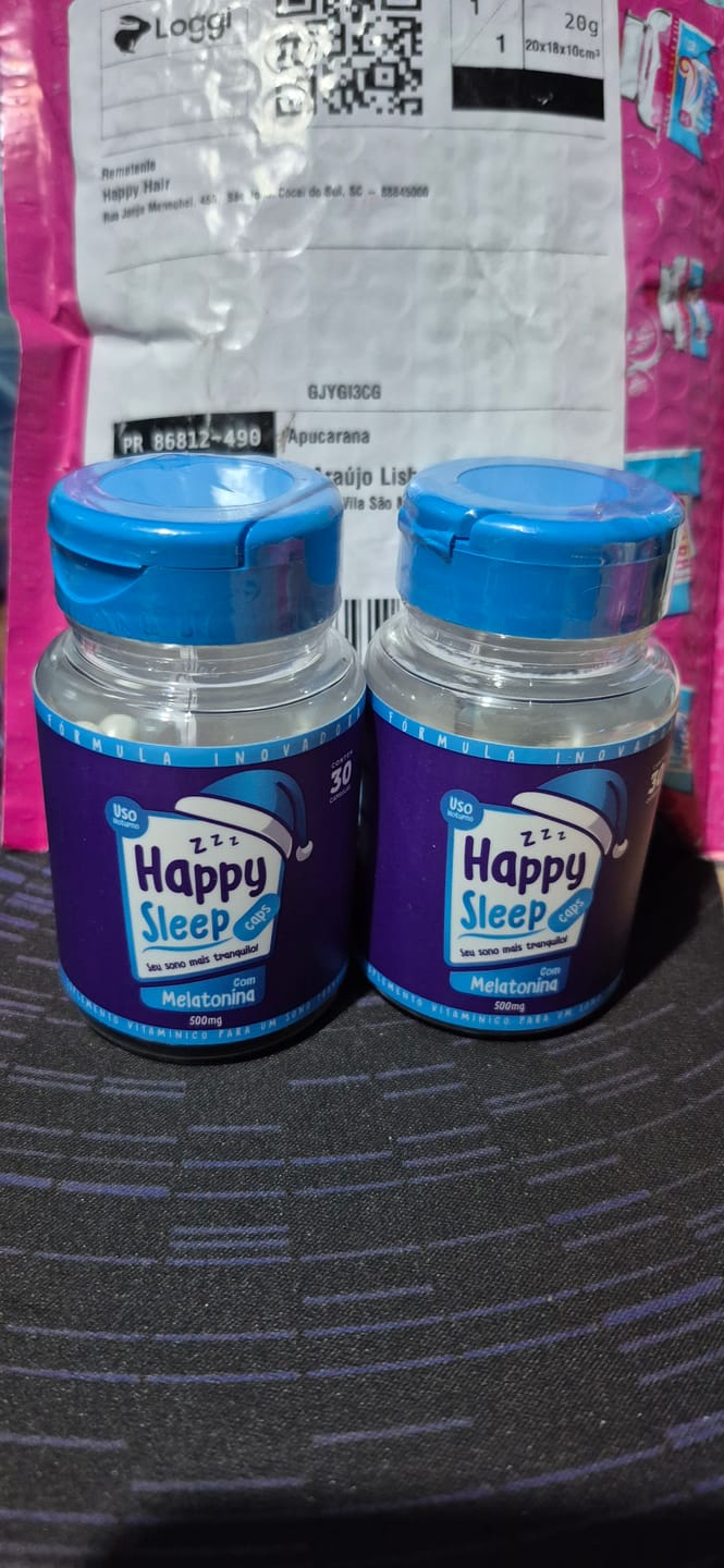 Customer photo review of Melatonina Happy Sleep - 1 Pote (30 dias de uso)