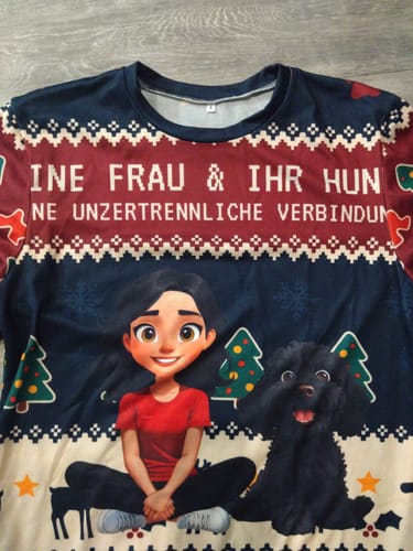 Customer photo review of Frau & Haustier - Individueller Weihnachtspullover