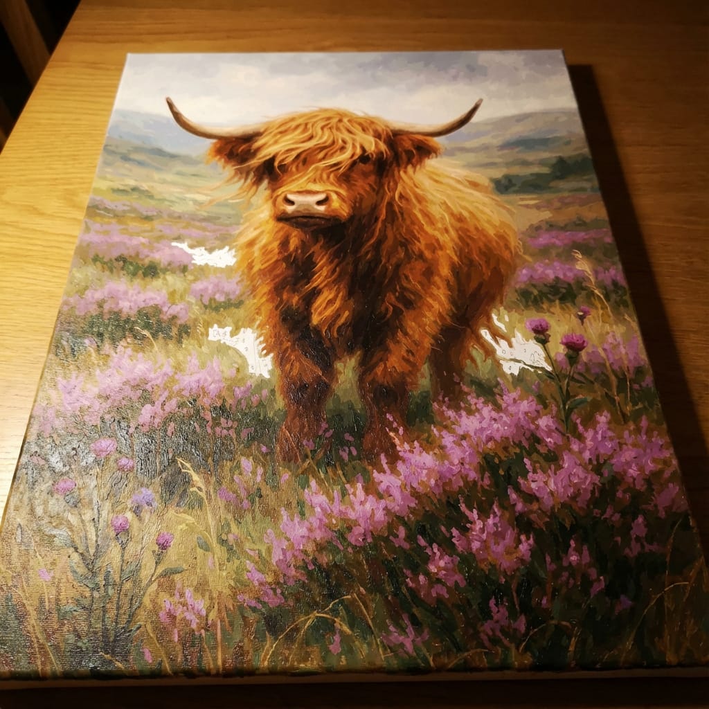 Customer photo review of Highland Cow in Mist
