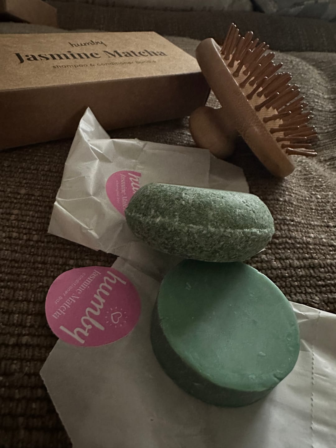 Customer photo review of NEW Jasmine Matcha Shampoo & Conditioner Bundle