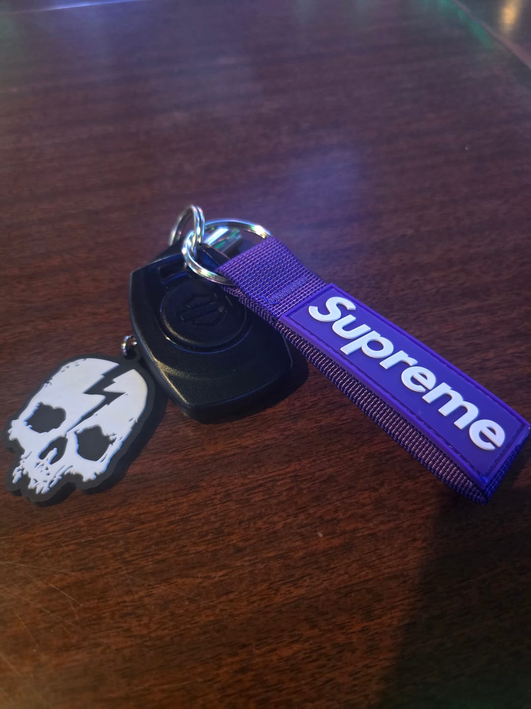 Customer photo review of Skull Logo Keychain