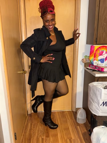 Customer photo review of New Compression Band Model One-Seam Translucent Fleece Lined Tights