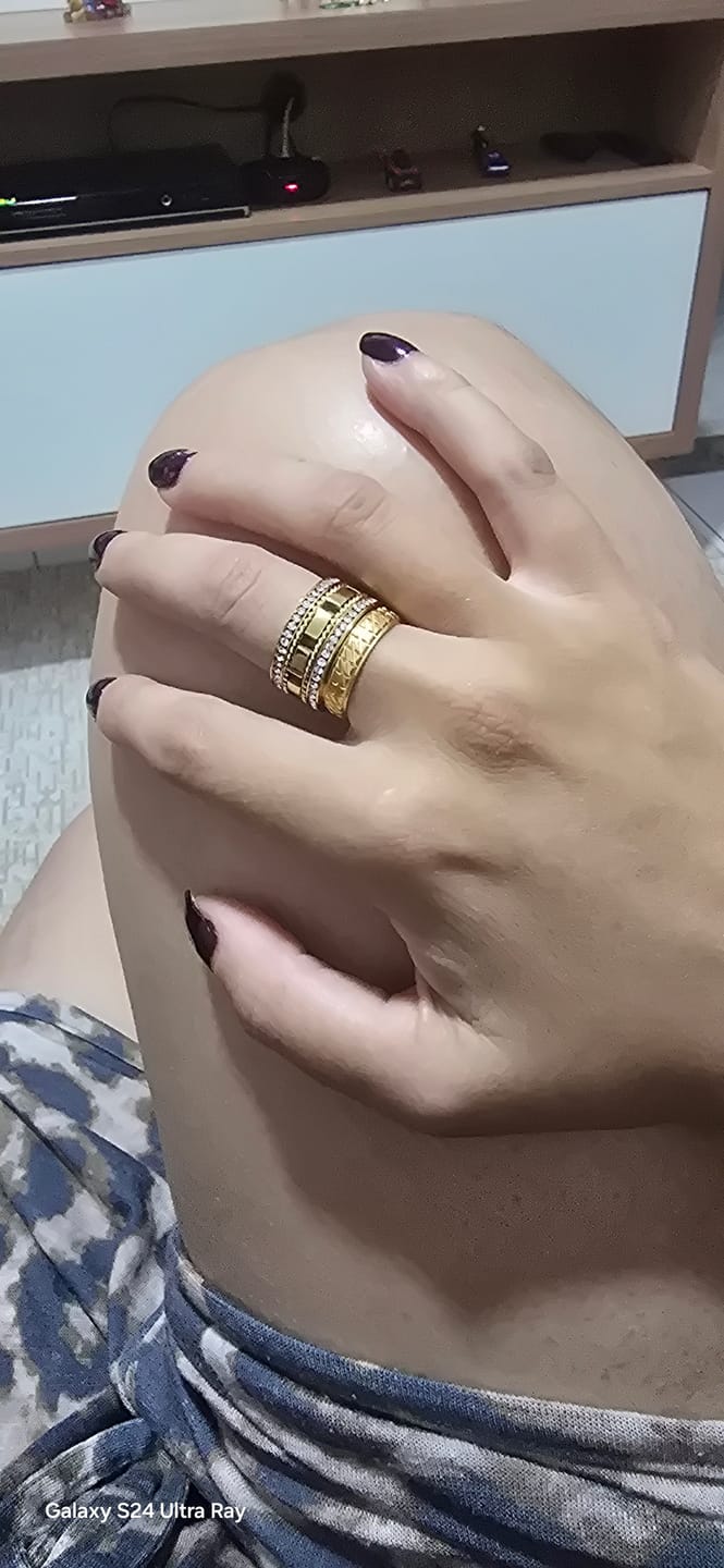Customer photo review of Anel Impulse Banhado em Ouro 18K