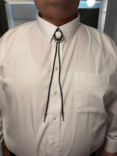 Lauren V. review of Bolo Tie- Black & White Rose image 1 out of 1